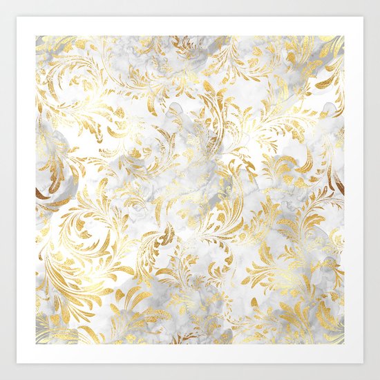 Elegant Gold swirls Art Print