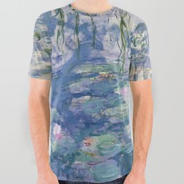 Water Lilies Claude Monet Fine Art All Over Graphic Tee