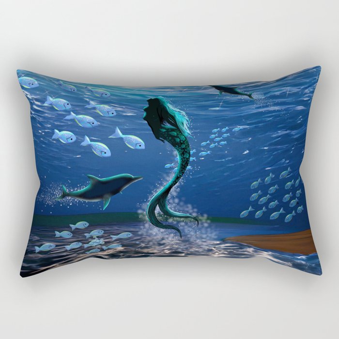 Mermaid Magical Ocean Spirit Rectangular Pillow