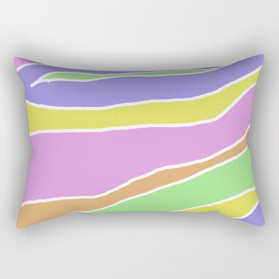 Pastel Current - Pink, blue, yellow and green pastel abstract painting Rectangular Pillow