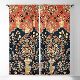 Kashan Poshti  Antique Central Persian Rug Print Blackout Curtain