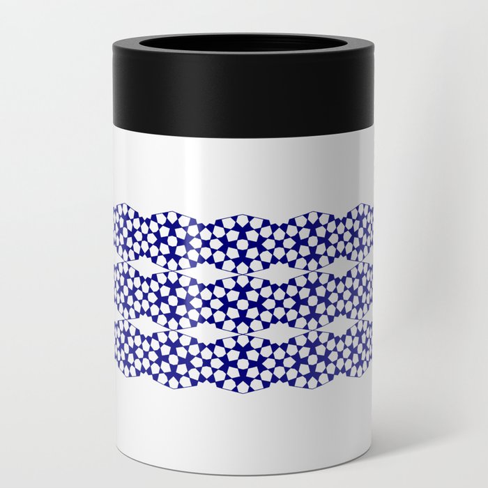 Bibi geometric stripe design in blue Can Cooler