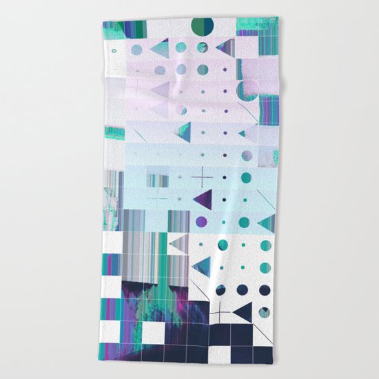 glytchwwt Beach Towel
