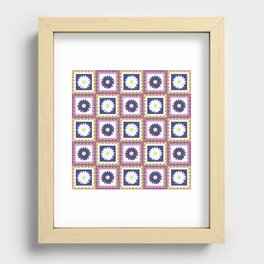 Double checkerboard postage stamp daisy pattern 38 Recessed Framed Print