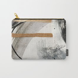 Armor [7]: a bold minimal abstract mixed media piece in gold, black and white Carry-All Pouch | Furniture, Painting, Gold, Tapestry, Phone, Interiordesign, Minimal, Curated, Modern, Wood 