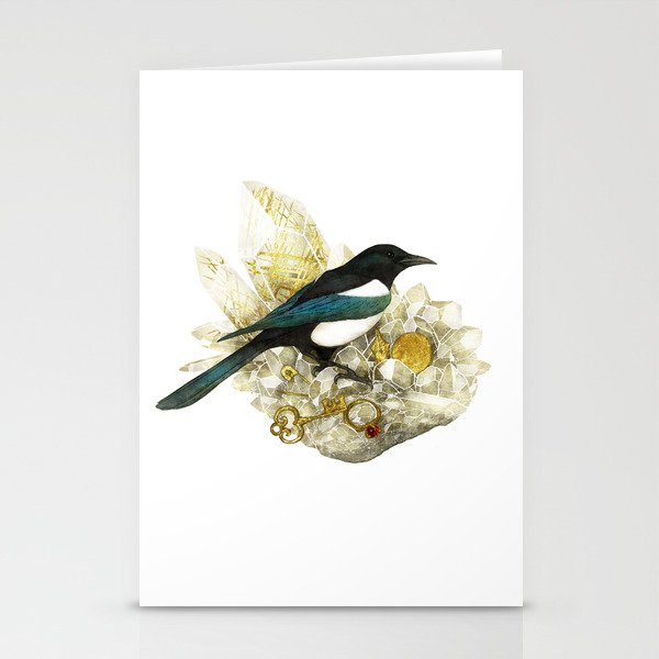 Magpie and Rutilated Quartz Stationery Cards