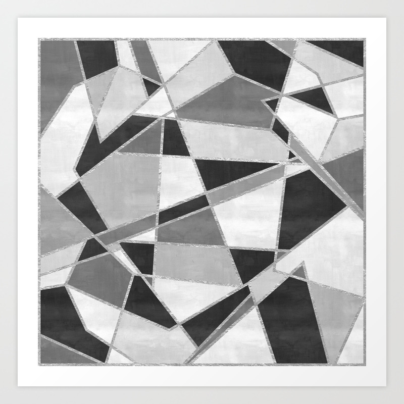 Abstract Color Block Watercolor Mosaic Art Print By Elsysart Society6