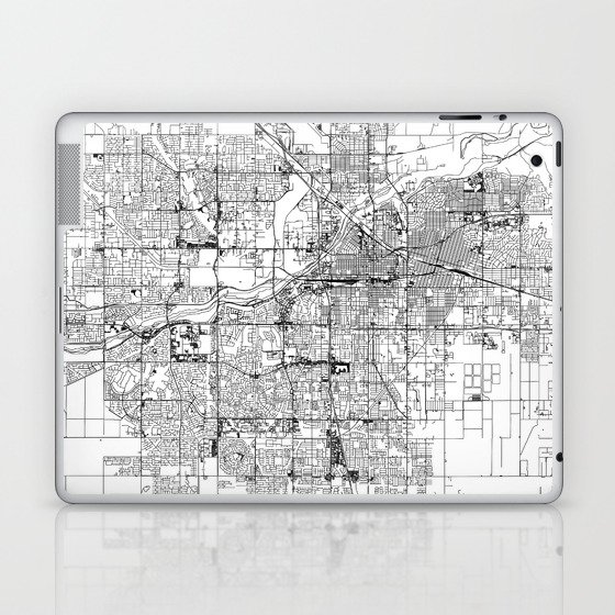 Bakersfield White Map Laptop & iPad Skin