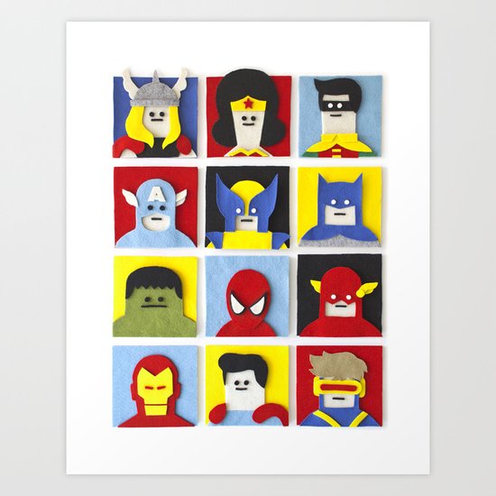 Felt Heroes Art Print