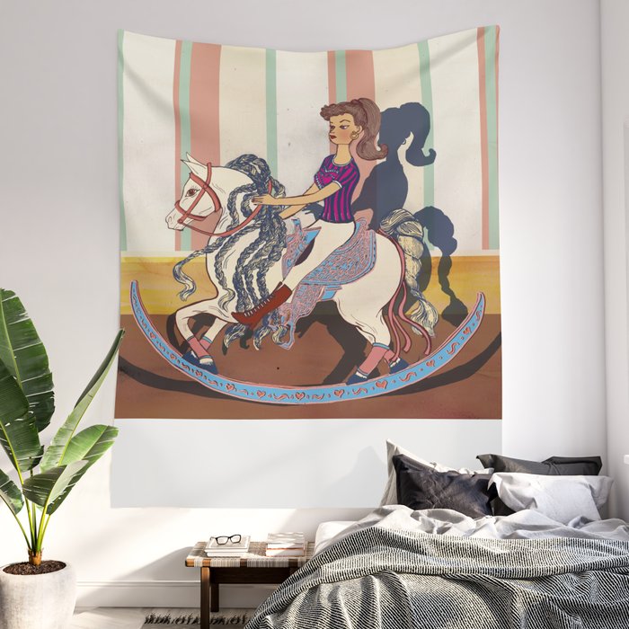 Barbie Wall Tapestry by Jane Lim illustration
