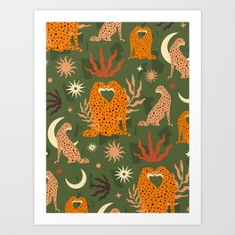 Cheetah Love Jungle Art Print