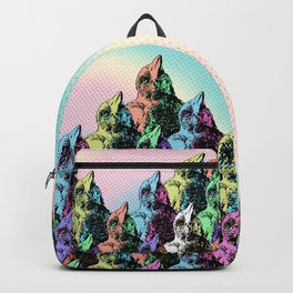 Contra Mundum Rainbow Magpies! Backpack | Australia, Pop Art, Pattern, Concept, Rainbows, Birds, Photo, Graphicdesign, Cartoon, Watercolor 