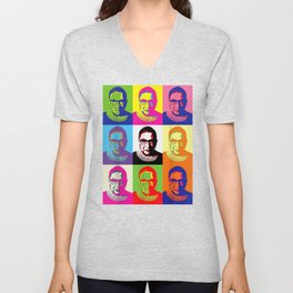 Notorious Ruth Bader Ginsburg - RBG (color block) T-Shirt V Neck T Shirt
