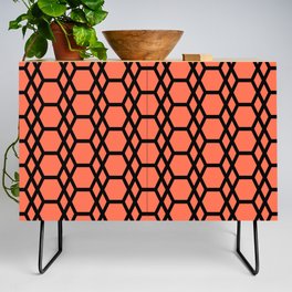 Black and Tangerine Tessellation Line Pattern 13 Pairs DE 2022 Trending Color Often Orange DE5132 Credenza