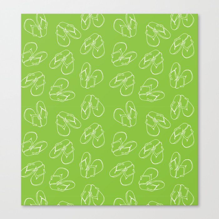 Flip Flops Lime Canvas Print