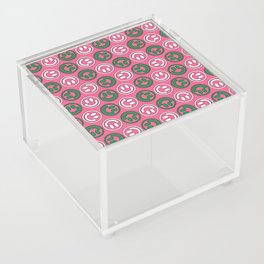 Green & Pink Smileys Pattern Acrylic Box