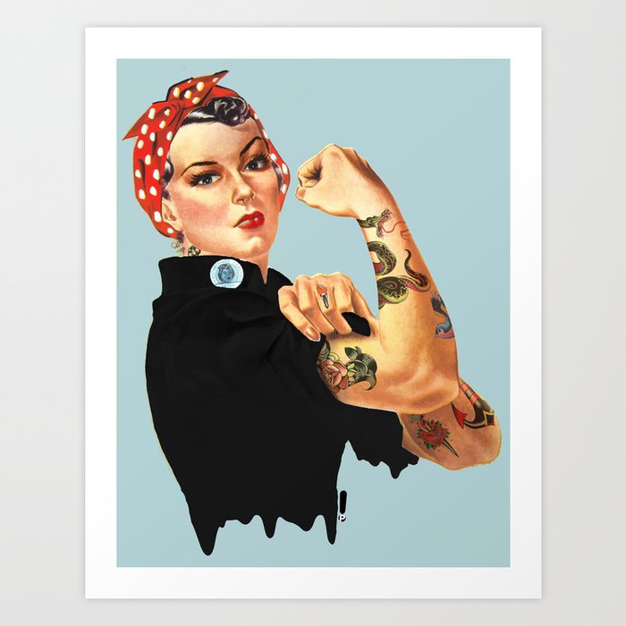 Tattooed Rosie the Riveter Art Print