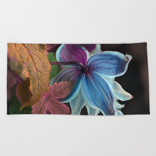 Purple Clematis Beach Towel