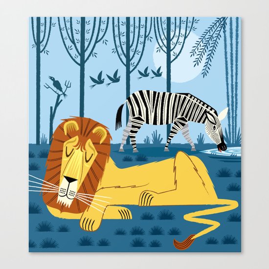 Whilst The Lion Sleeps Canvas Print