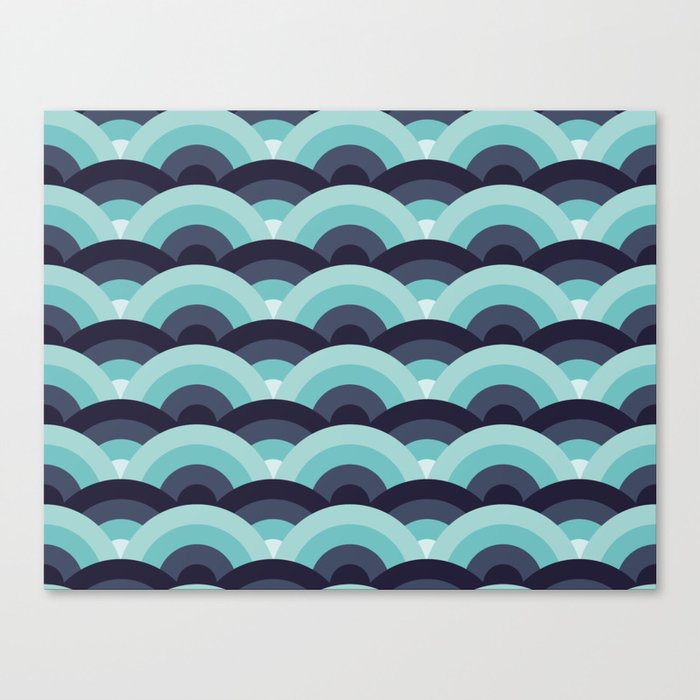 Abstract Scallop Geometric Seamless Pattern Background  Canvas Print
