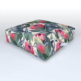 Painted Protea Pattern Outdoor Floor Cushion