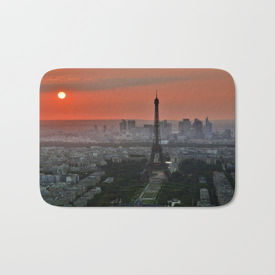 Paris le soir Tour Eiffel Bath Mat
