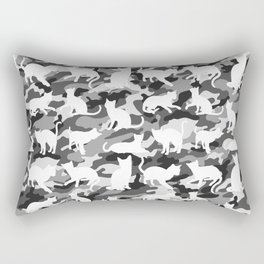 Black and White Catmouflage Camouflage Rectangular Pillow