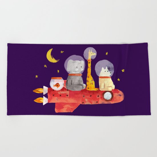 Let's All Go To Mars Beach Towel