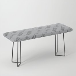 Dog Woof Quotes Gray Grey Silver Bench