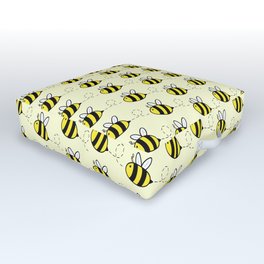 Flying Bee with Wind Trail Outdoor Floor Cushion