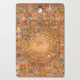 Himalayan Jain Cosmic Diagram Gujarat 1500s Cutting Board