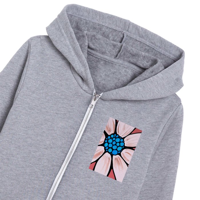 Big Pink Daisy Art by Sharon Cummings Kids Zip Hoodie