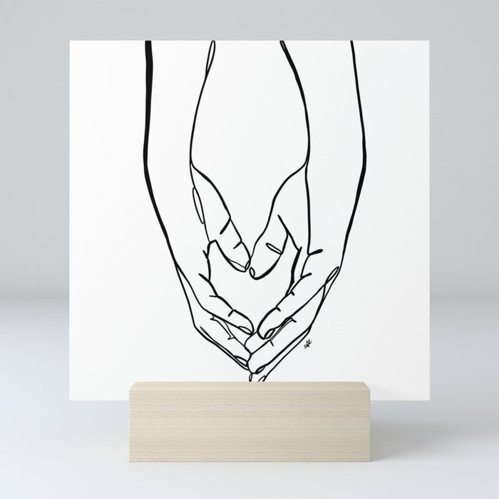 Holding our Heart in our Hands Mini Art Print