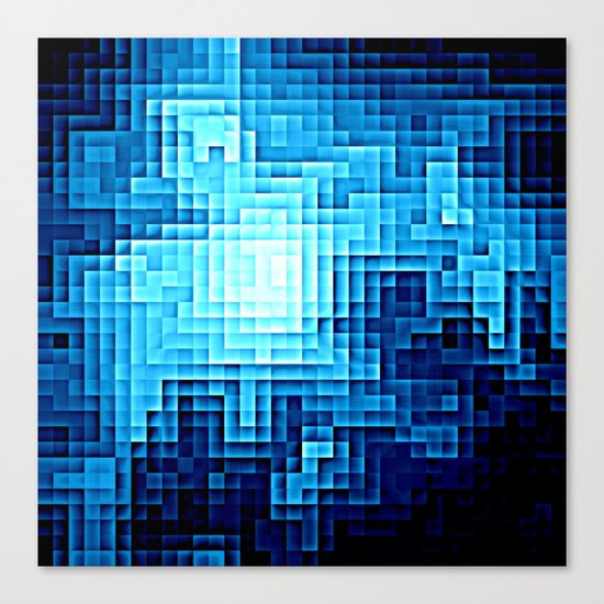 Nebula Pixel Blue Canvas Print