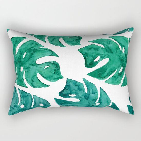 Watercolor Leafs II Rectangular Pillow