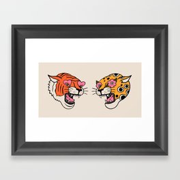 Tiger & Cheetah Framed Art Print