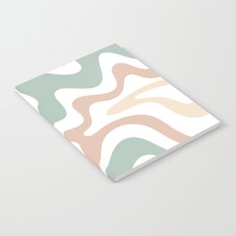 Liquid Swirl Abstract Pattern in Celadon Sage Notebook