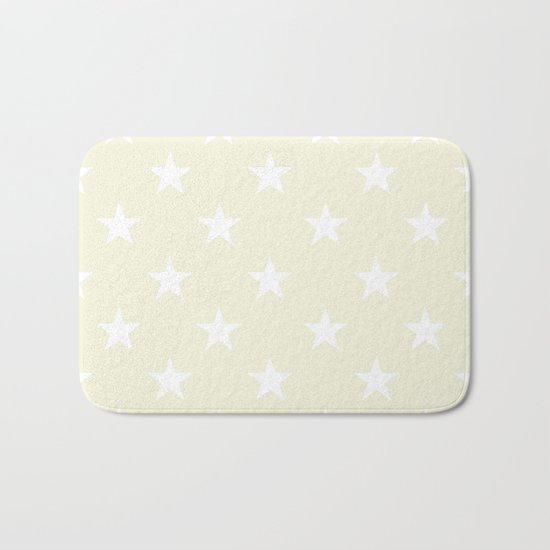 Stars (White/Beige) Bath Mat