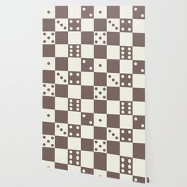 Checkered Dice Pattern \\ Cocoa Milk Color Palette Wallpaper