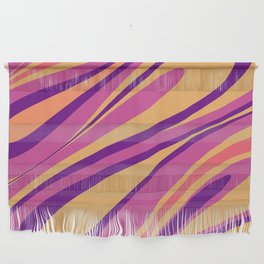 Fluid Vibes Retro Aesthetic Swirl Abstract Magenta Mustard Purple Orange Wall Hanging