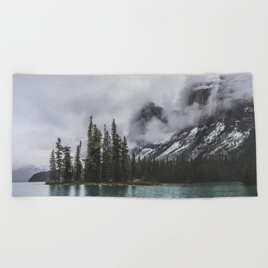 Contains in fog Beach Towel