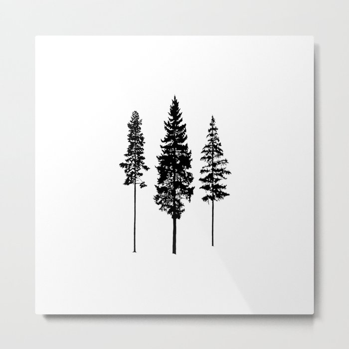 Minimalist Skinny Pine Trees Metal Print