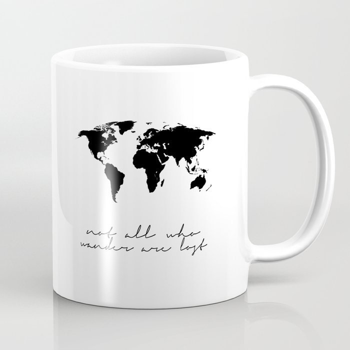 Printable Art,Not All Who Wander Are Lost,Map Of The,World,Wall Art,Home Decor,Travel Coffee Mug