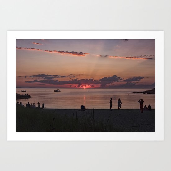 Sunset at the Beach Art Print