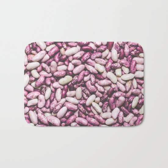 Shiny white and purple cool beans Bath Mat