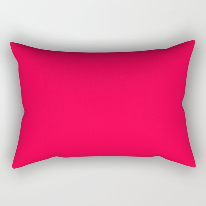 ROSE RED SOLID COLOR. Vibrant Red Plain Pattern  Rectangular Pillow