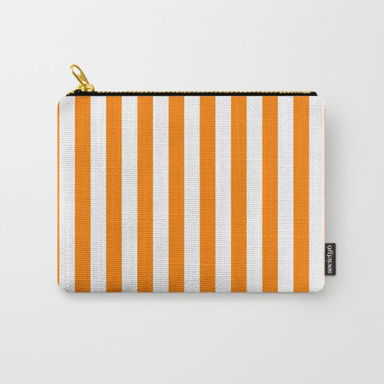 Vertical Stripes (Orange/White) Carry-All Pouch