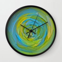 PRETTY GREEN FLORAL ABSTRACT Wall Clock