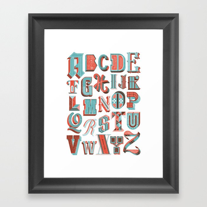 Alphabet Poster Framed Art Print
