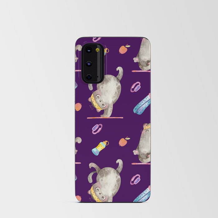 black cute cat / cats funny / cats pattern Android Card Case